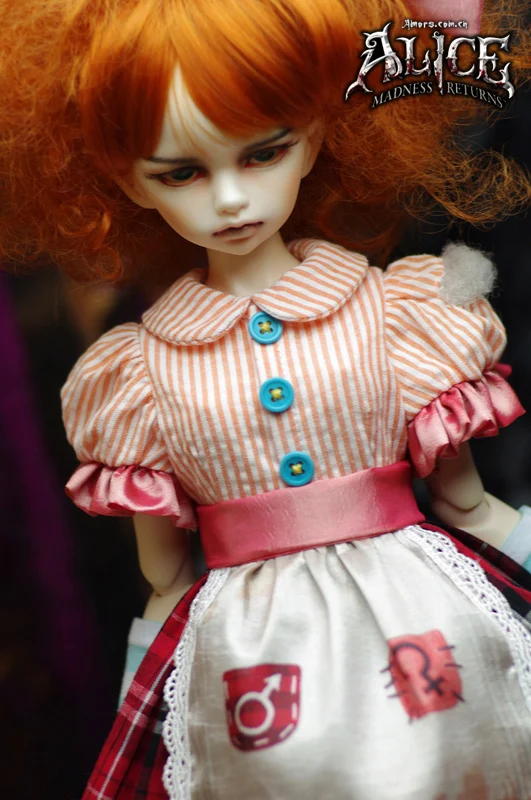 

Estartek 1/3 1/4 Full Hand Made Customized Sexy Anime Cosplay Black Alice Madness Return Set for BJD SD10 MSD YOSD Doll DIY