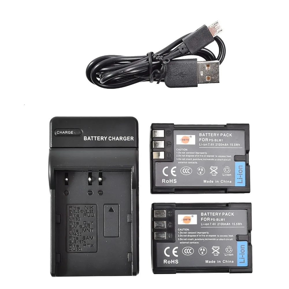 DSTE 2x PS-BLM1 BLM-1 литий-ионный Батарея с USB зарядка для Olympus C-5060 C-7070 C-8080 E-1 E-3 E-30 E-300 E-500 E-510