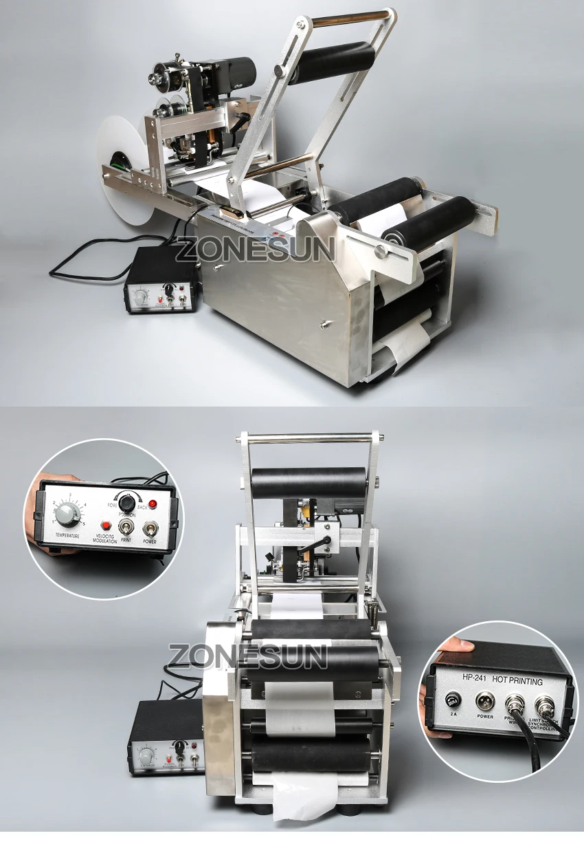 ZONESUN LT50D Полуавтоматическая этикетировочная машина лекарственные средства этикетка бутылки с принтером даты печатная этикетировочная машина