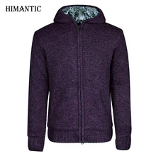

Men Jacket thick velvet cotton hooded fur jacket men's winter padded knitted casual sweater Cardigan coat Spring Outdoors parka