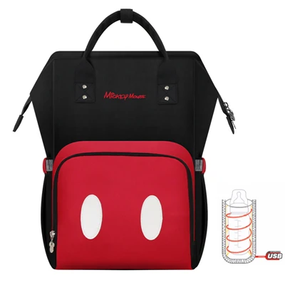 Disney бутылочки для кормления Изоляционные сумки USB Ткань Оксфорд сумка для хранения подгузников рюкзак мода водонепроницаемый большой емкости Сумки для подгузников - Цвет: 20