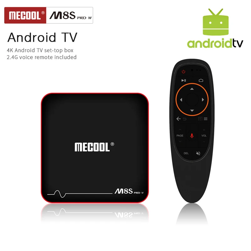 Mecool M8S PRO W Smart Android ТВ Box Amlogic S905W 4 ядра оперативной памяти 2 Гб ПЗУ 16 GB DDR3 2.4g wifi 4 K голос Управление H.265 Декодер каналов кабельного телевидения