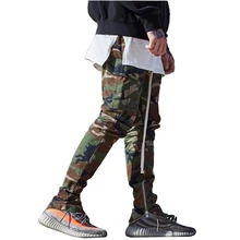 High Quality fashion 2017 Elastic Waist Long cargo pants joggers casual men camouflage Bottoms zipper hiphop Casual Sweatpants 