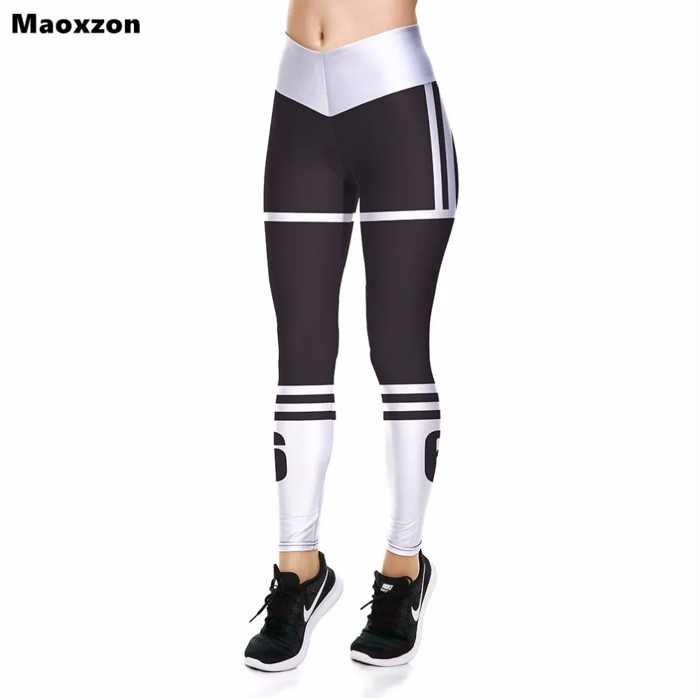 Maoxzon женские принт Высокая Талия Фитнес Active Slim леггинсы для Женская мода Jogger тренировки узкие брюки-карандаш Прямая доставка