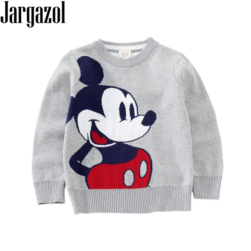 

Toddler Baby Boy Sweater Cartoon Mickey Embroidery Autumun Winter Kids Double-deck Minnie Kids Girl Knit Sweaters Cute Tops
