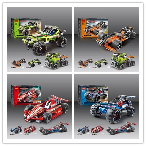 

decool 3411/3412/3413/3414 warrior decert racer pull back technic car model Building Block Sets compatiable with brick kid gift