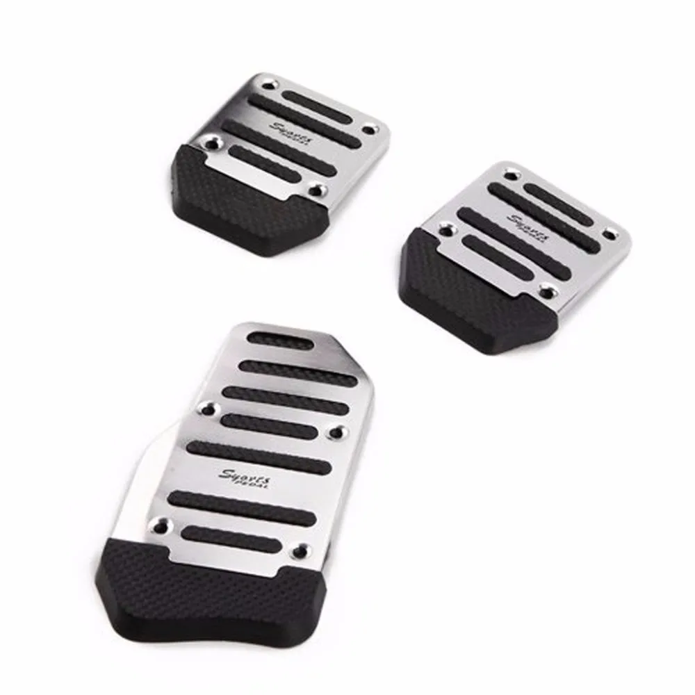 1set General Non Slip Racing Brake Foot Pedals Pad Aluminum Steel Metal