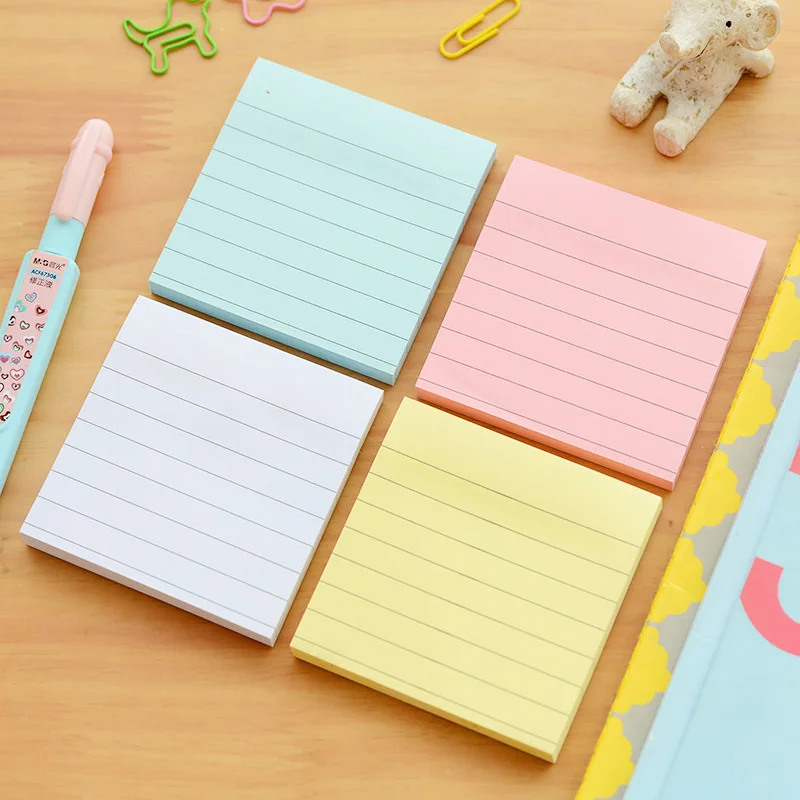 

4 pcs/Lot Macaron color memo pad Line paper sticky notes Planner sticker To do school notes Stationery Office supplies FM580