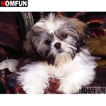 

HOMFUN Full Square/Round Drill 5D DIY Diamond Painting "Animal dog" 3D Diamond Embroidery Cross Stitch Home Decor A20196