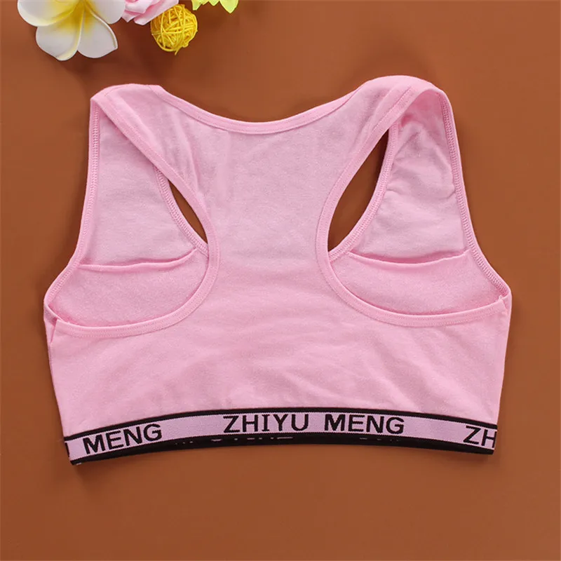 Teen bra girl vest Cotton Spandex Big Girl's Sport 12-16 Years Adolescente Kids Underwear Letter Racerback Training 1 piece