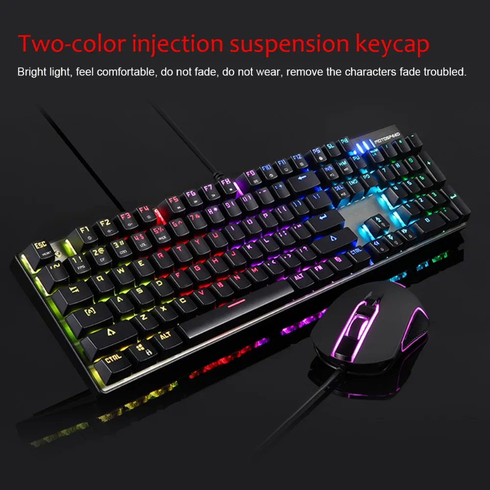 Motospeed CK888 механическая клавиатура RGB подсветка светодиодный USB Проводная клавиатура мышь набор с кабелем 1,8 м для компьютера Pro Gamer