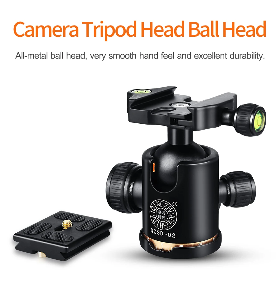 Qzsd-02 Алюминий Камера штатив шаровой головкой Ballhead+ Quick Release Plate для Pro Камера штатив
