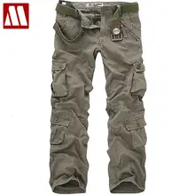 Весна Осень распродажа мужские повседневные хлопковые брюки карго свободные армейские камуфляжные брюки мужские военные брюки для мужчин большой размер W28-42
