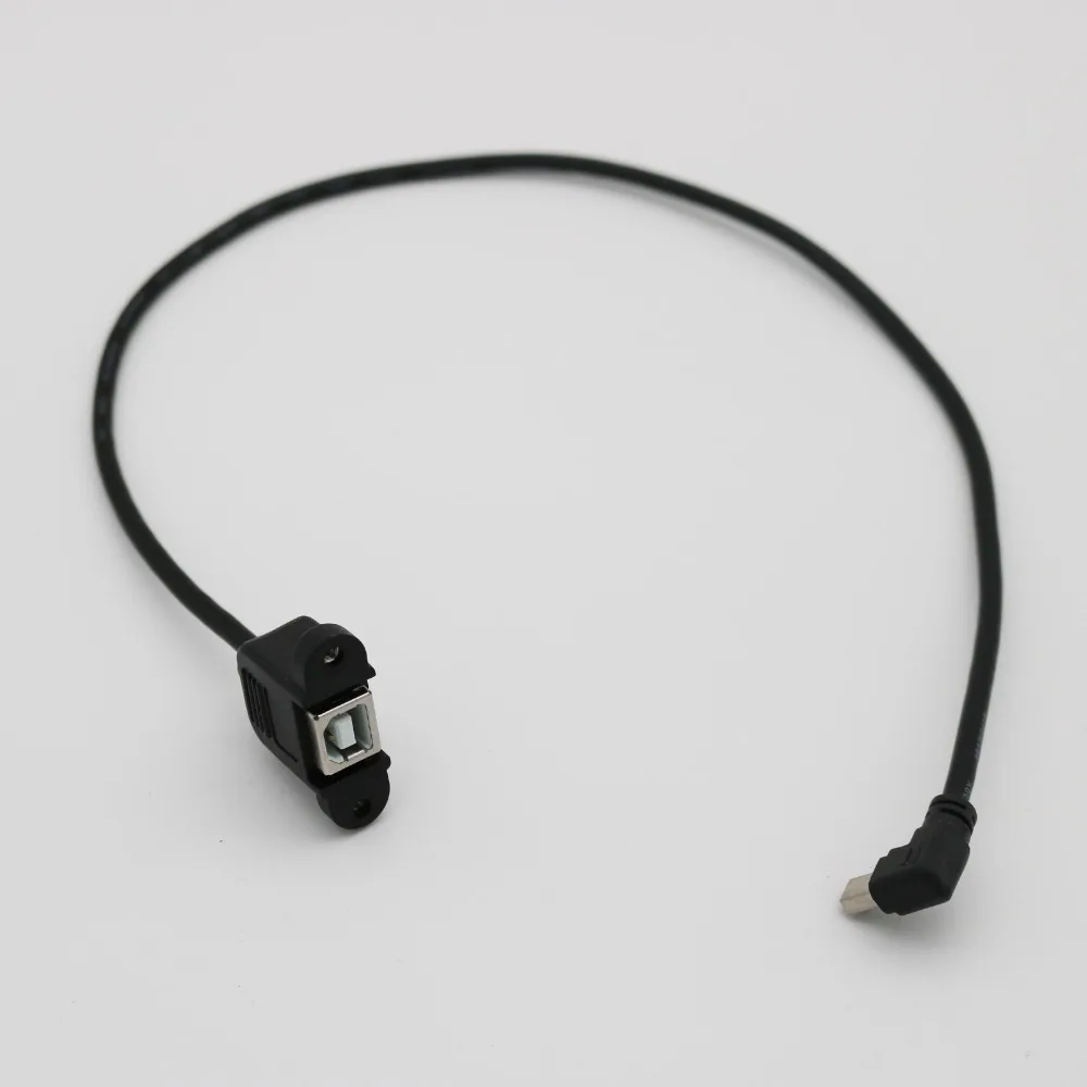1 шт. USB 2,0 B женское крепление на панель для Mini 5 Pin Мужской левый угол расширение принтер адаптер сканера кабель 50 см