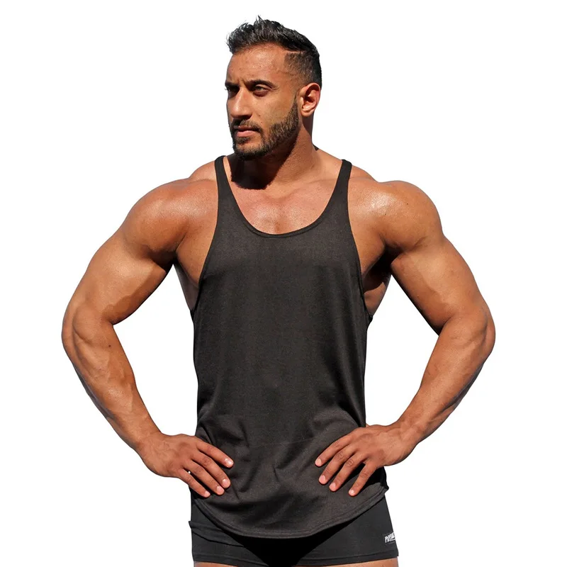 Solid Cotton Tank Top Men Summer Casual Male Vest Y Back ...