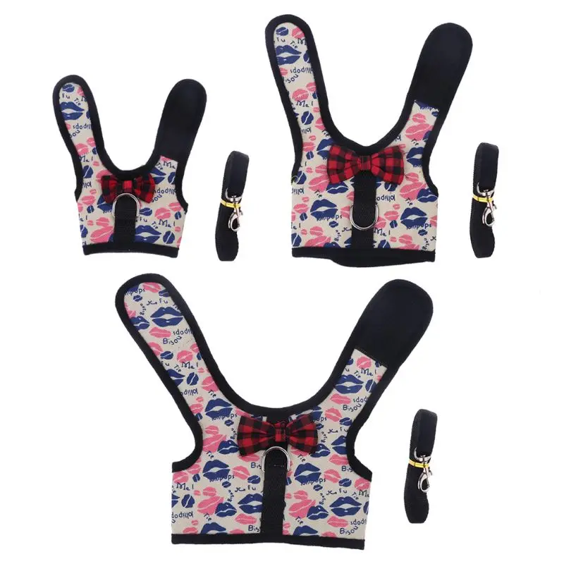 

Outdoor Rabbit Harness Leashes Set Small Pet Vest Cloth Walking Lead