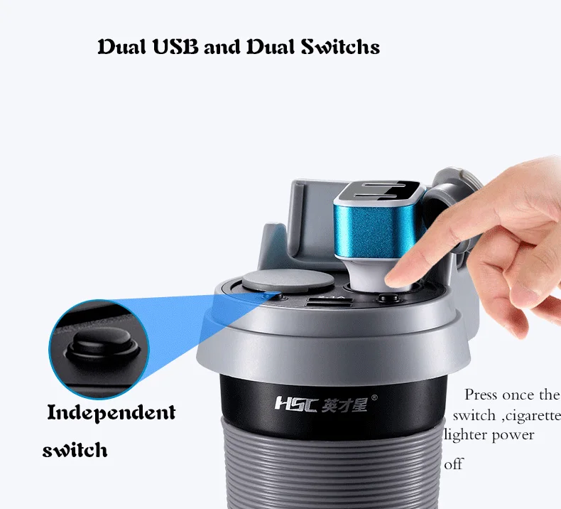  Cargador de coche USB Dual carga rápida para teléfono móvil enchufe de encendedor de coche usb carg