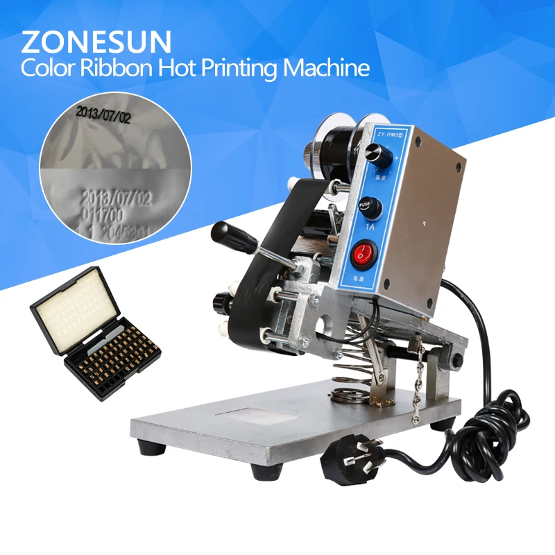 ZONESUN ZY-RM5 Color Ribbon Hot Printing Machine,Heat ribbon printer ,film bag date printer(220V/50Hz)