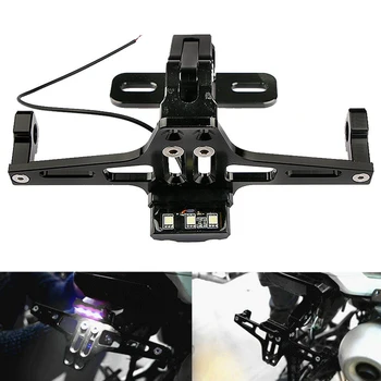 

Motor License Plate Holder Aluminum Number License Plate Frame Holder Universal CNC Adjustable Mount Bracket Tail with Led Light