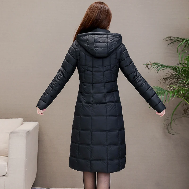 2019 New Winter Jackets Women Plus Size 4XL Casual Hooded Warm Cotton Padded Coat Female Long Down Jacket Women Parkas Outerwear