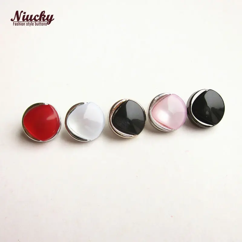

48pcs 11mm 18L Classic type Resin Rhinestone Spring / summer wear sewing buttons for lady clothing Red white Pink Black 5 colors