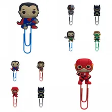 8 шт. Лига Справедливости милые закладки для книг фигурку Супермен Flash скрепки студент учитель канцелярские DIY Дети подарок