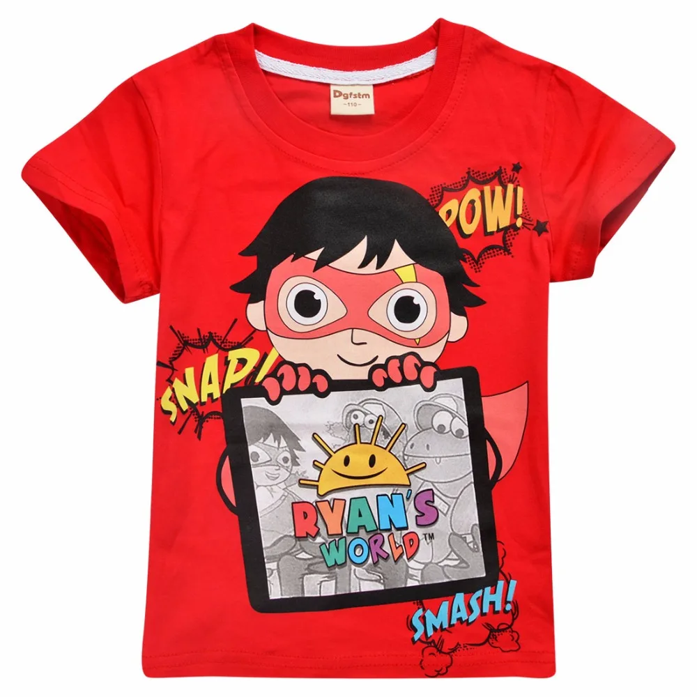 UK Kids Boys Girls Ryan Toys Review 100/% Cotton Casual Short Sleeve T-Shirt Tops