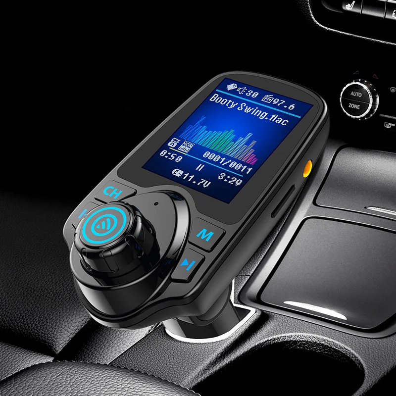 Car MP3 player Bluetooth 5.0 FM transmitter U disk TF aux music player USB fast car charger random play handsfree phone