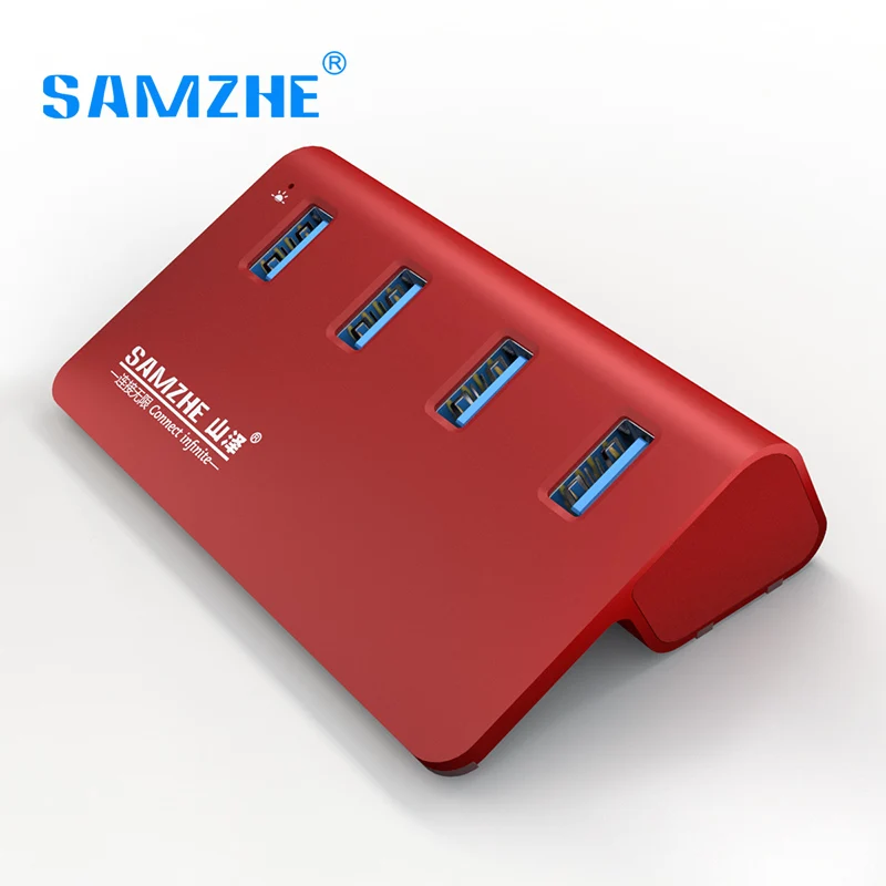 

SAMZHE USB 3.0 Hub,4 Ports USB 3.0 Desktop Extension USB Splitter Aluminum Adpater For Laptop PC Macbook with