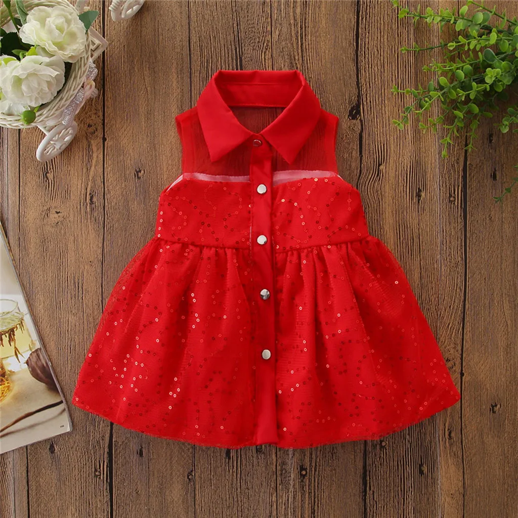 

Girls Dress Newborn Kids Baby Girls Clothes Sleeveless Sequins Princess Party Tutu Dress 2019 Summer Fashion Dress