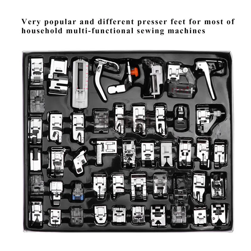 

G1 48Pcs Multi-function Domestic For Brother Singer Janom Sewing Machine Braiding Blind Stitch Darning Presser Foot Feet Kits