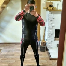 Мужские спортивные костюмы, спортивная одежда для бега, базовый слой, комплекты одежды, рубашки с длинными рукавами+ длинные колготки, размер S-4XL