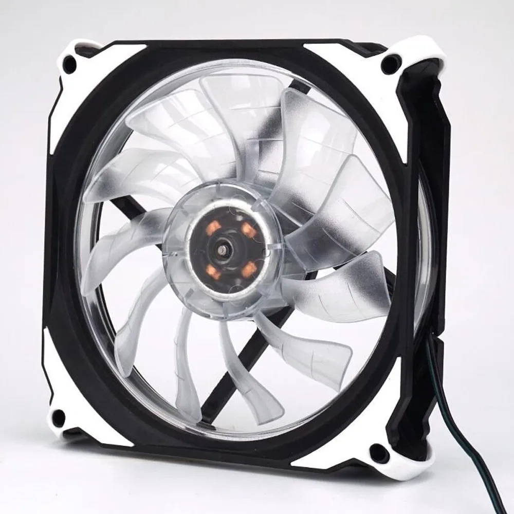 Hot sale Quiet pc cpu cooler 120mm fan 12V 3+4pin LED effects Clear