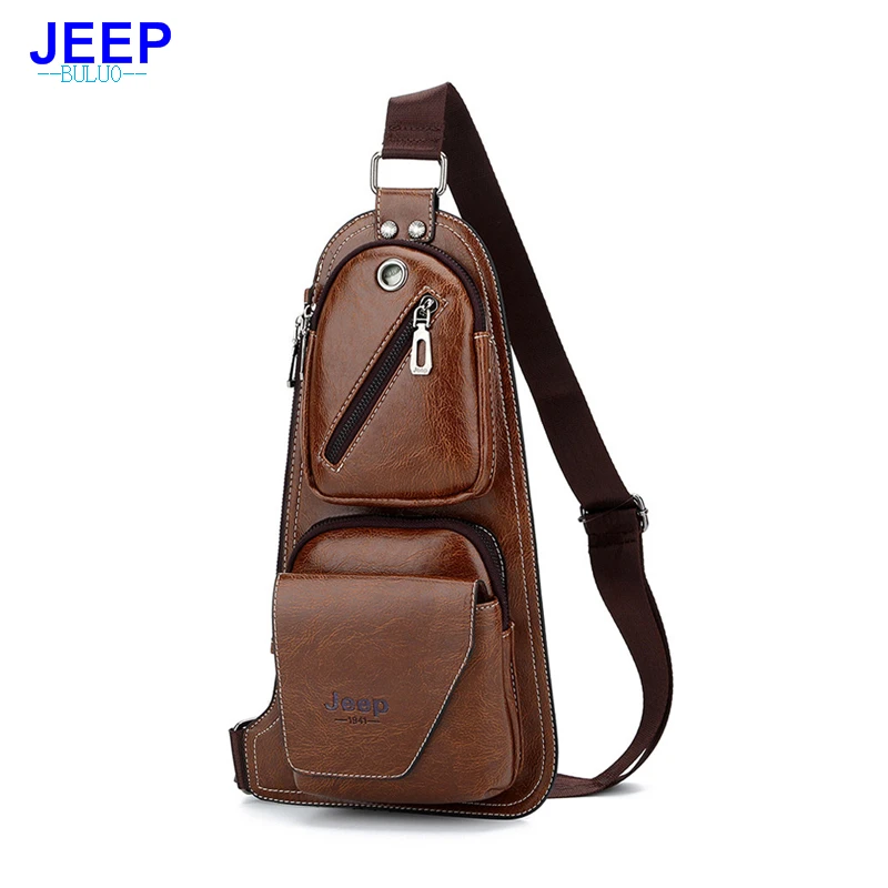 

Hengsheng Jeep Men Leather Chest Bag For Fashion Men Usb Waist Bag Men Shoulder Bag With Quality Pu Leather Men Crossbody Bags
