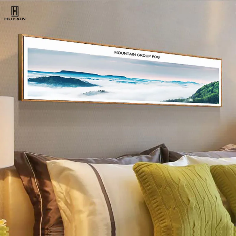 

Nordic Nordic Concise style Decorative Canvas Posters Paintings Of Mountain Group Fog Green Mountain Through Fog For Room Decor