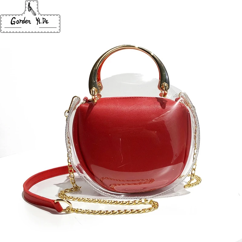 

Clear Transparent Woman Messenger Bags Handbags 2018 Fashion Women Brand Mini Small Shoulder Bag Girls Cute Chains Composite Bag