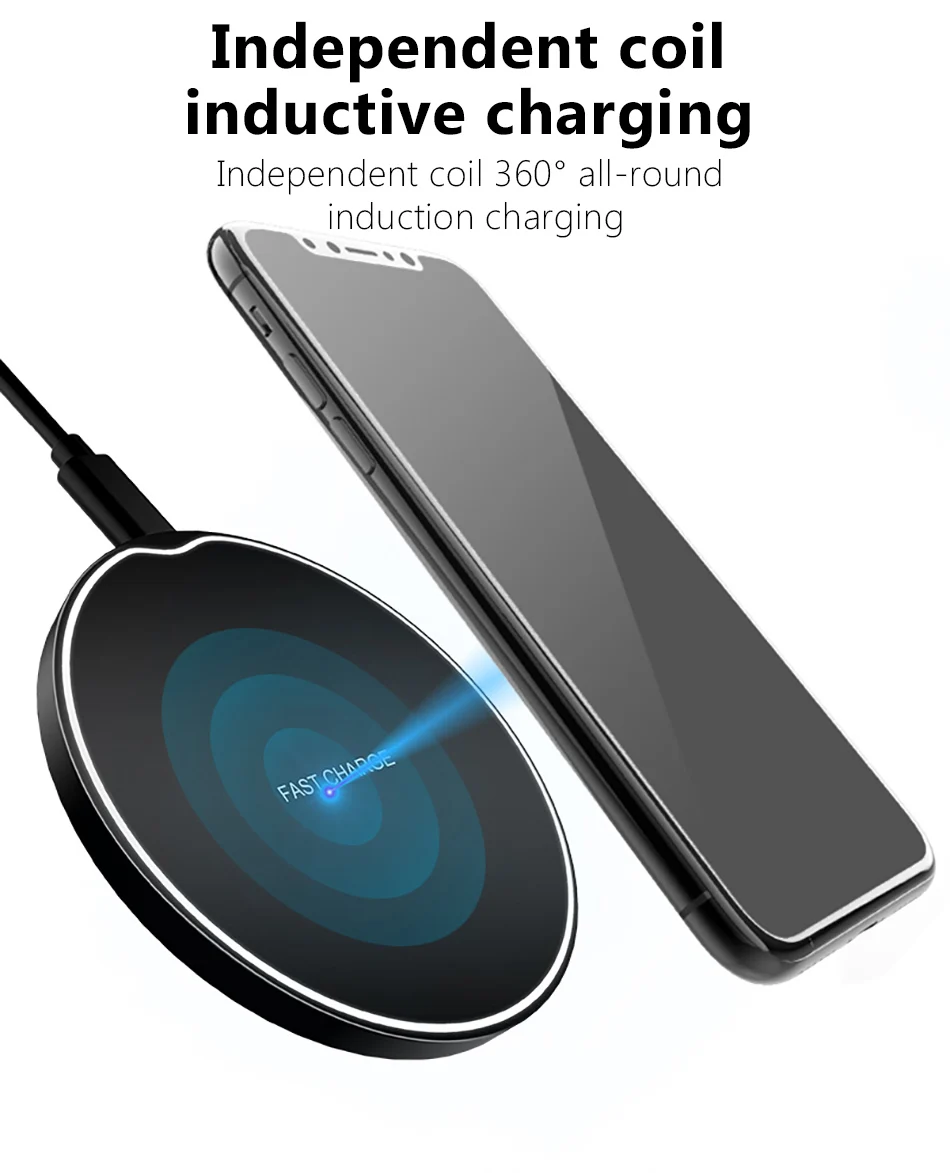 !ACCEZZ 10W Fast Qi Wireless Charger For iPhone X 8 Plus For Samsung Galaxy S9 S8 Plus S7 S6 Edge Wireless Charging 5W For Nokia (4)