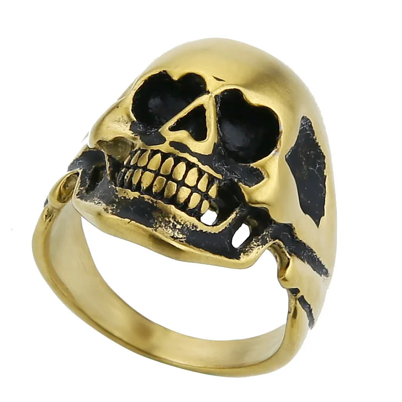 Ювелирные изделия Valily, мужское кольцо с черепом, модное кольцо, Винтажное кольцо с скелетом, кольцо из нержавеющей стали, модное панк байкерское кольцо, ювелирное изделие