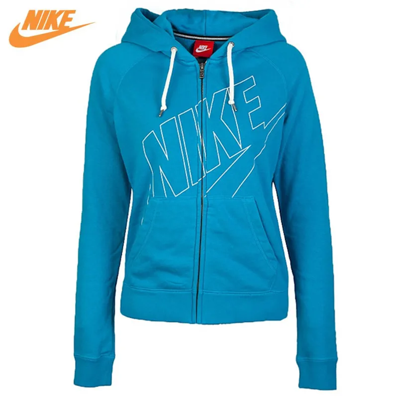 

Nike Women's Spring Breathable Knitted Hoodie Jacket Blue Grey and Pink
