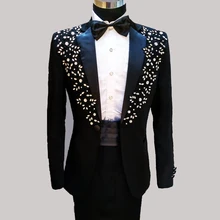 (jacket+pants) man suits red white black pink red green wedding groom costume male formal dress slim suits clothes flower party