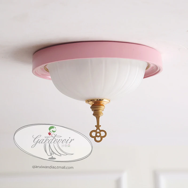 

Nordic pink white bedroom ceiling light lucky gold key led lamp bedroom light ceiling lamp cloakroom home decoration lighting