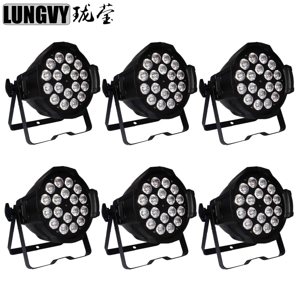 Free Shipping 6pcs/lot 18x15w 5in1 RGBWA LED Par Lights DMX512 Disco