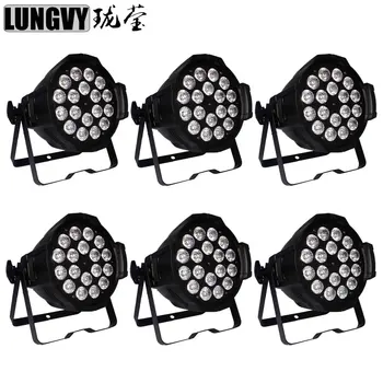 

Free Shipping 6pcs/lot 18x15w 5in1 RGBWA LED Par Lights DMX512 Disco Stage Professional Dj Equipment