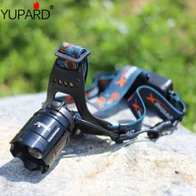 YUPARD zoomable Q5 5 Вт светодиодный налобный фонарь фонарик для охоты кемпинга Передний фонарь Перезаряжаемый 18650 аккумулятор красный лазер