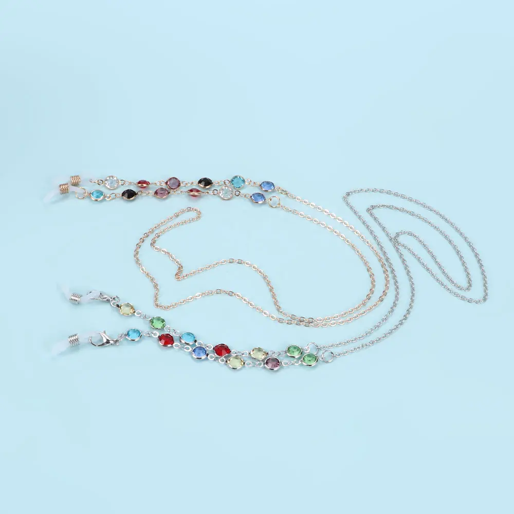 Anti Slip Eyeglass Chains Eyeglasses Rope Rhinestone Beads String Cord