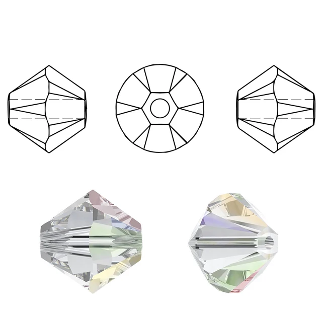 Buy 1 And Get 1 Free 4mm Shiny Crystal Beads Bicone Beads Glass Beads Loose Spacer Beads for bracelet DIY Jewelry Making  200pcs 3