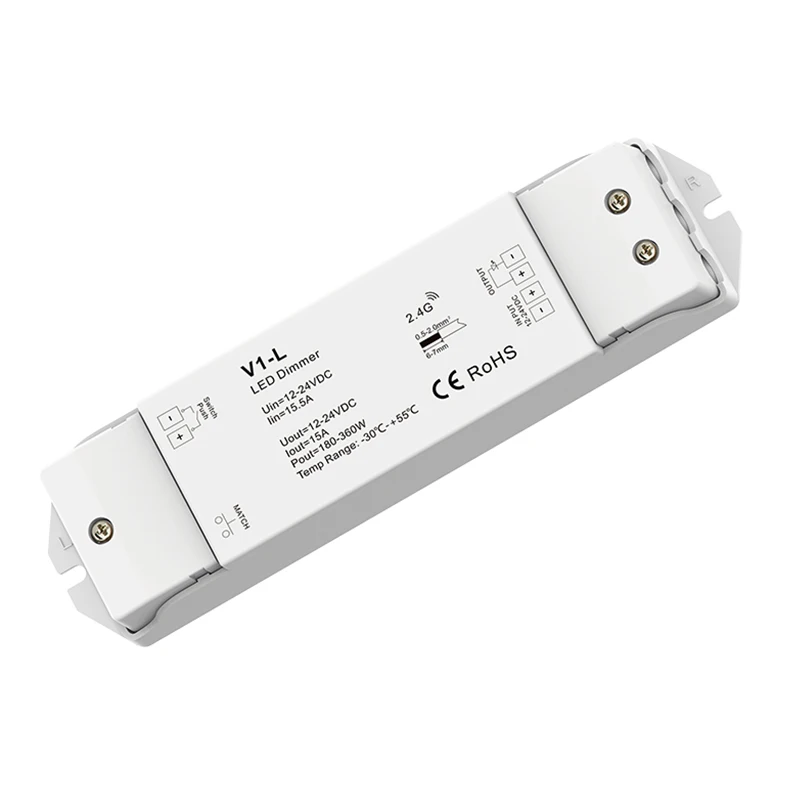 New Led Dimmer 12V/24V 15A output Receiver V1-L with 8 zone RU8 wireless RF Touch Remote 3528 5050 Led Single color strip Dimmer