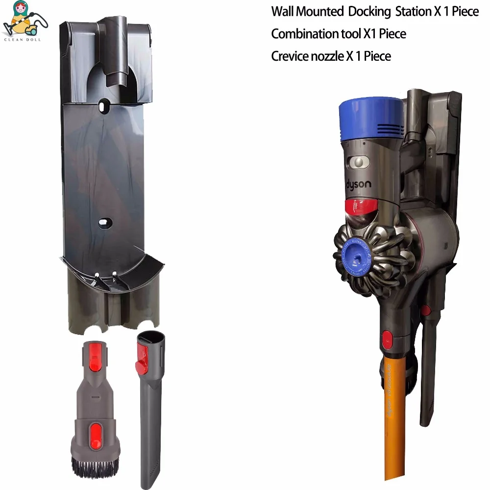 

Replacement wall mounted bracket docking station holder for Dyson V7 V8 SV10 967741-01 with attachment tool crevice