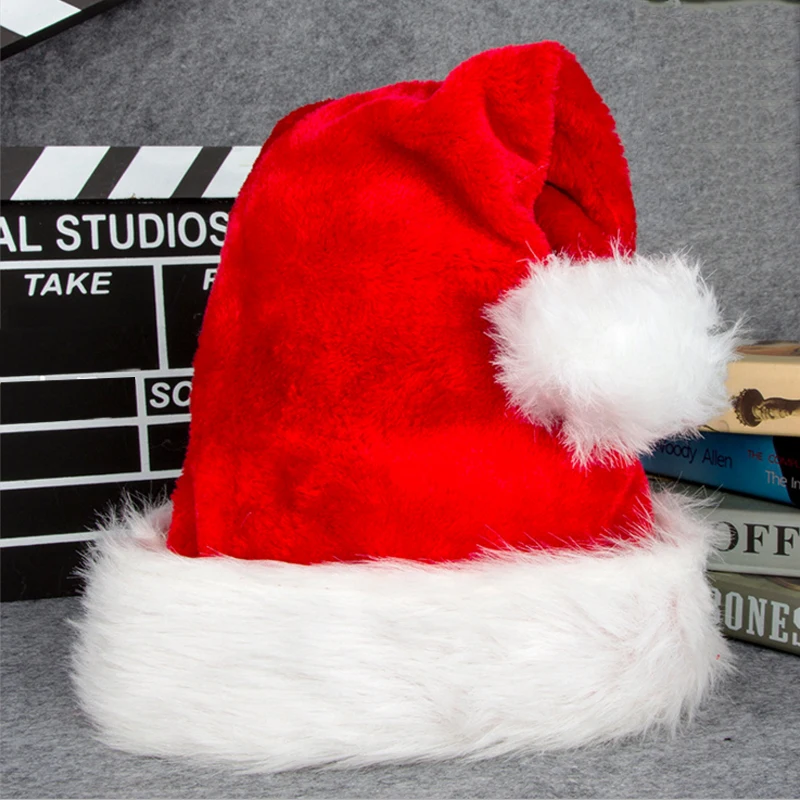 

Santa Claus hat winter warm Christmas high-grade adult children hat soft plush Christmas hat Merry christmas party supplies