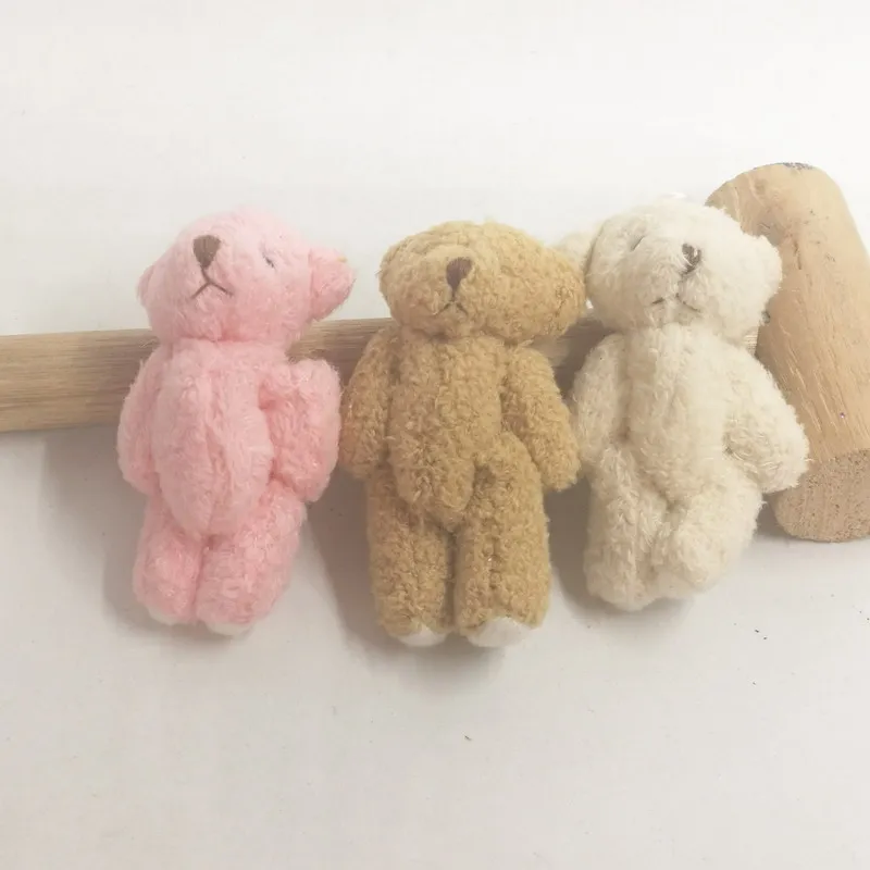 

Wholesale 12pcs Multi Colors- Kawaii Little 6cm Wedding Bear Plush Stuffed TOY ; Plush Joint Bear Bouquet Accessories Plush TOY